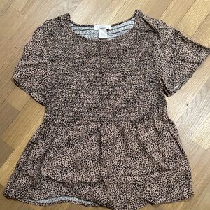 Urban Romantic Women's Animal Print Blouse - Black and Tan